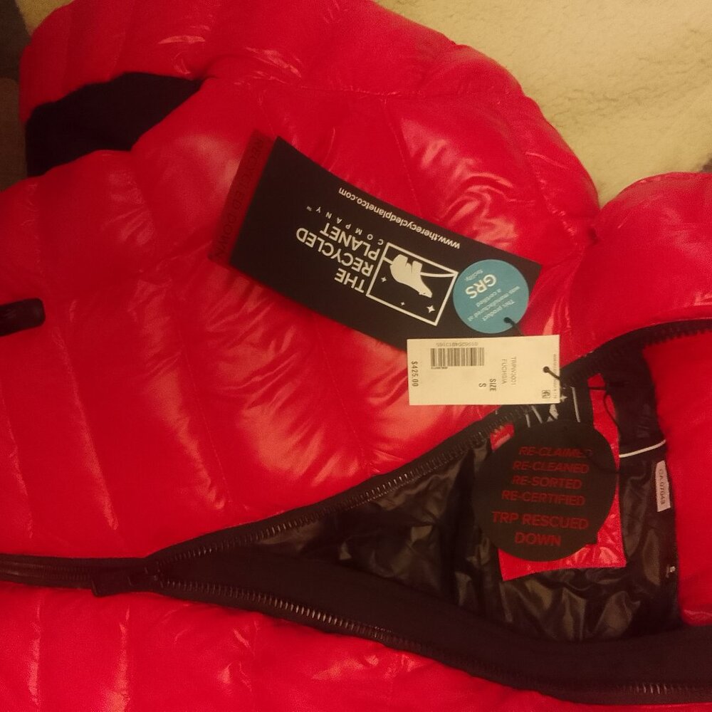 The Recycled Planet Co. Women's Fuchsia Puffer Jacket - Size S - Recycled Down
